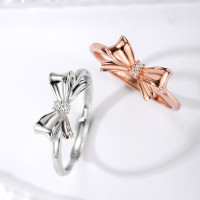 Sterling Silver Papillon Bow Ring Adjustable Size